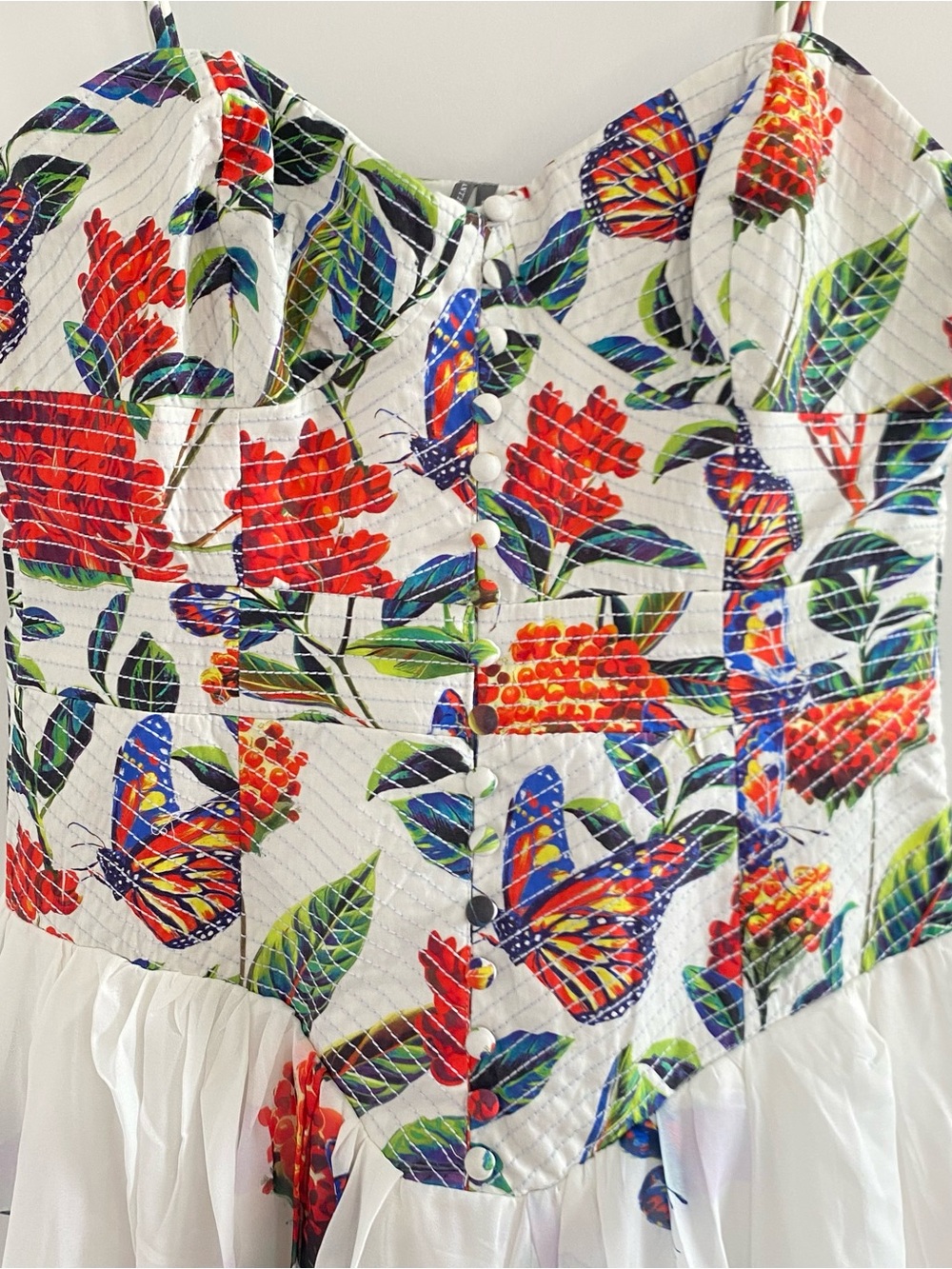 Anthropologie The Muse Basque-Waist Midi Dress Sz XS NWT - Picture 3 of 6